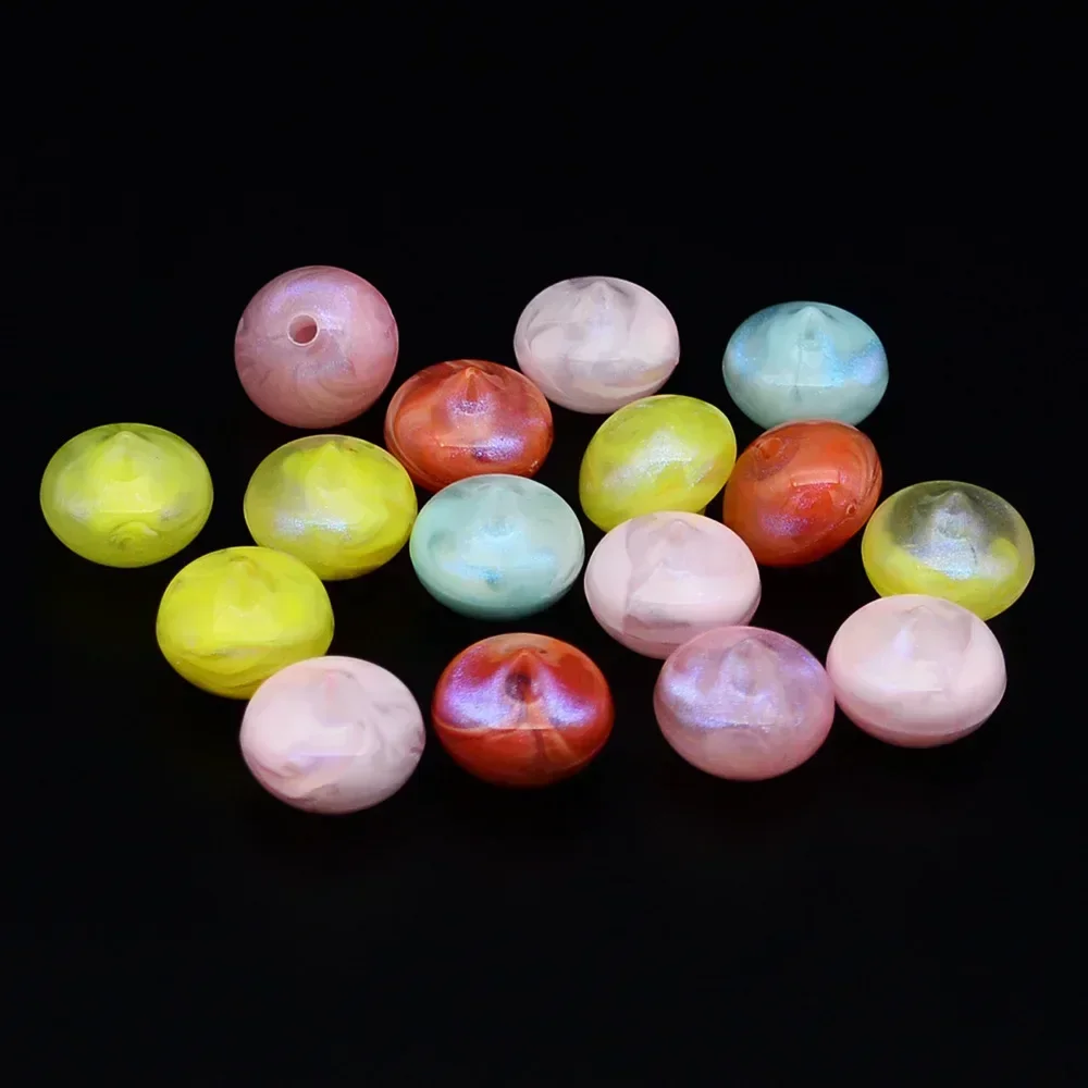 10 PCS 16 * 19mm  Baozi Shaped  Blue Light Half Hole Acrylic Bead  DIY Makes Jewelry, Necklaces, Bracelets, Clothing Accessories