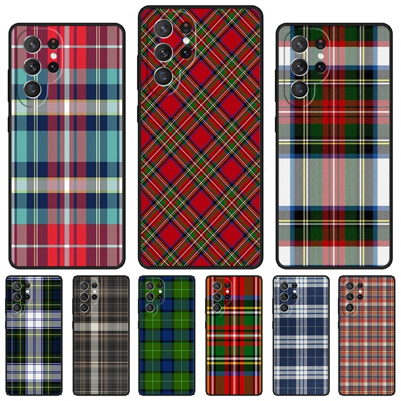 Clan Stewart Dress Tartan Plaid phone case For Samsung Galaxy S24 S23 S22 Ultra Note 10 20 Plus S8 S9 S10 S20 S21 FE Cover