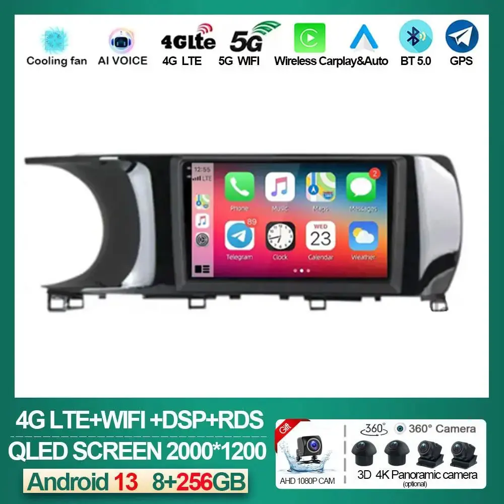 

9" Carplay Android 13 Car Radio For Kia K5 3 III 2020 - 2021 Multimedia Video Player Navigation GPS Auto DSP WIFI 4G QLED Screen