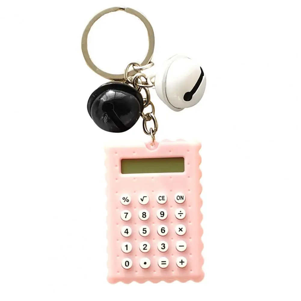 Calculadora de bolsillo llamativa, llavero con forma de galleta de dibujos animados, calculadora con pantalla Lcd de 8 dígitos, duradera para sobre la marcha