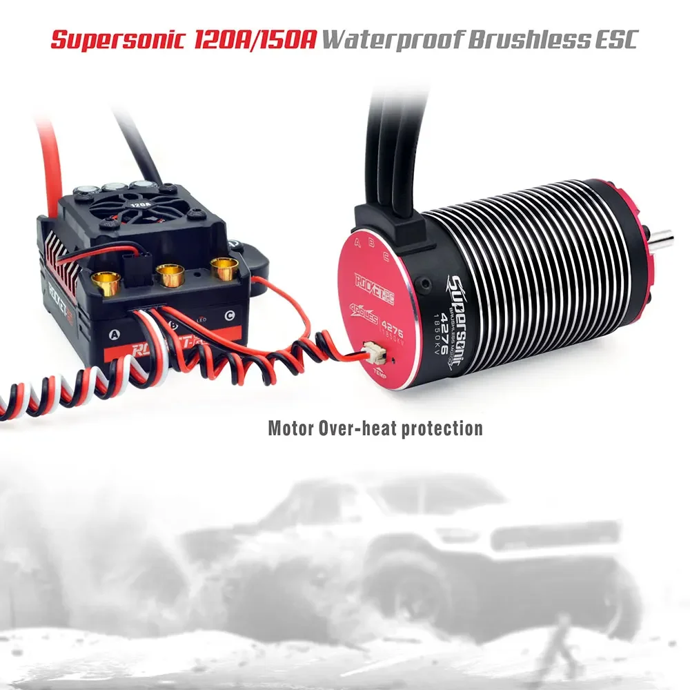 Factory 4268 4274 4282 4292 Brushless Motor w/ 150A ESC Combo For 1/7th 1/8th HSP Arrma Traxxas RC Truck Buggy Car view 3