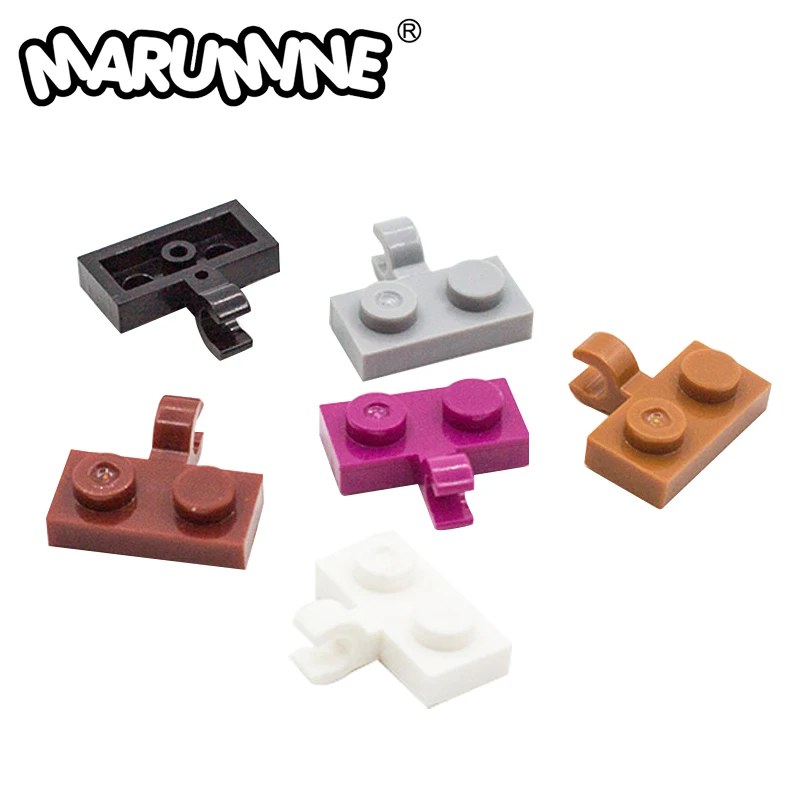 MARUMINE MOC Blocks 1x2 Flat Plate Horizontal With Vertical Fork Joint Binder Assembly 10PCS Compatible 11476 Accessories Plate