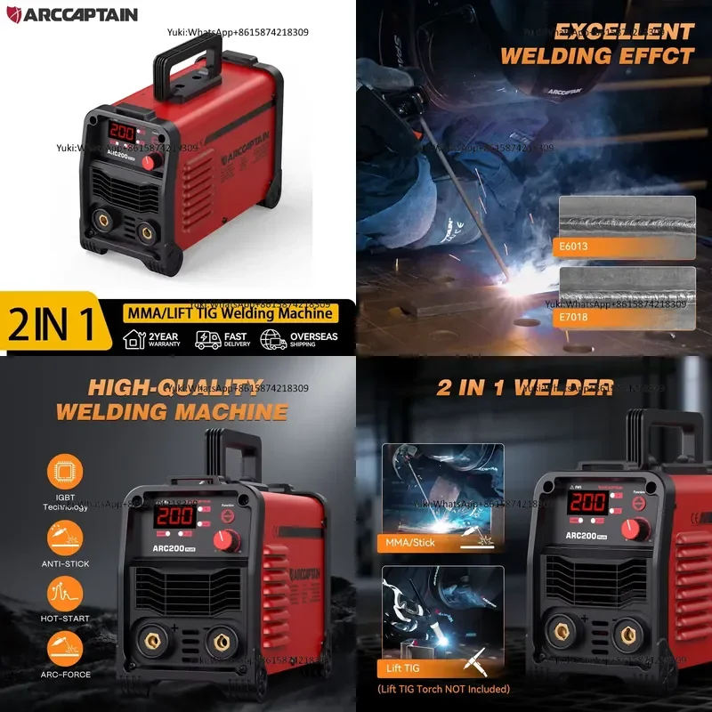 European Standard ARC Welding Machine MMA/LIFT TIG 230V 200A Portable IGBT Inverter LED Digital Display Welding
