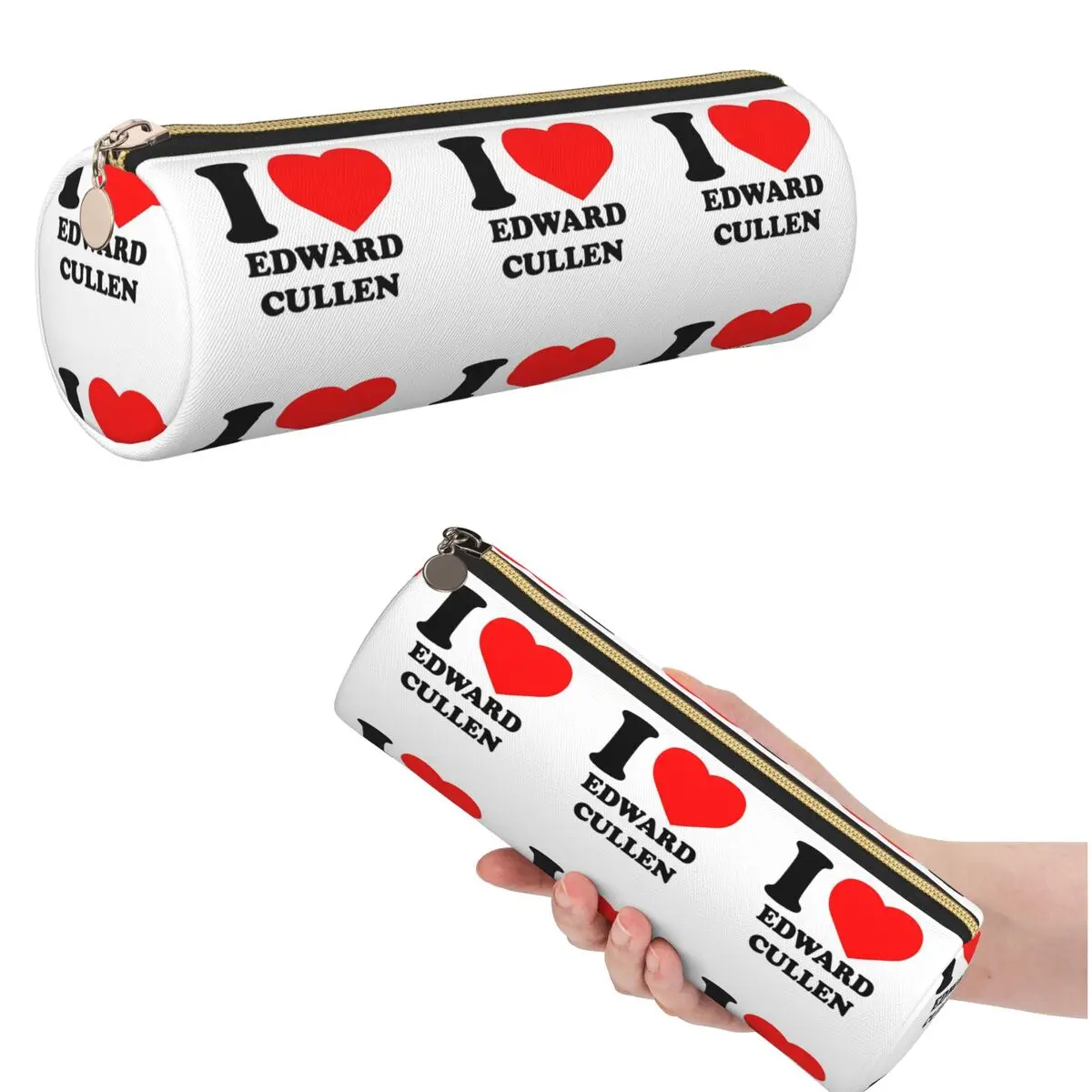 Edward Cullen Twilight Federmäppchen für Jungen und Mädchen, Schule, zylindrische Stiftbox, Stifttasche, Stiftetui
