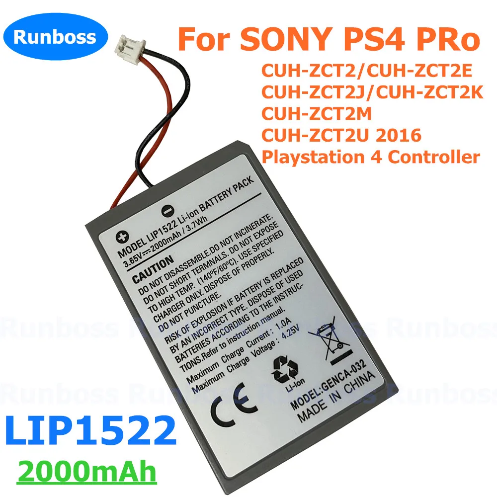 1-2pcs For SONY PS4 PRo Slim LIP1522 Dualshock 4 V1 V2 Wireless Controller Playstation GamePad 1800mAh Rechargeable Battery