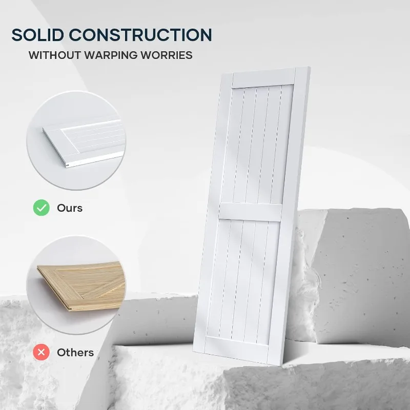 باب الحظيرة الأبيض مقاس 30 × 84 بوصة مع مجموعة أدوات الباب المنزلق بطول 5.5 قدم متضمنة ومقبض، من الخشب الصلب المغطى بمقاومة للماء #6