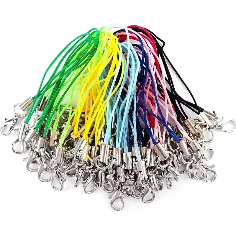 10/100Pcs Colorful Strap Charm Cords with Lobster Clasp Multifunctional Mobile Phone Lanyard Keychain Durable Jewelry Cords
