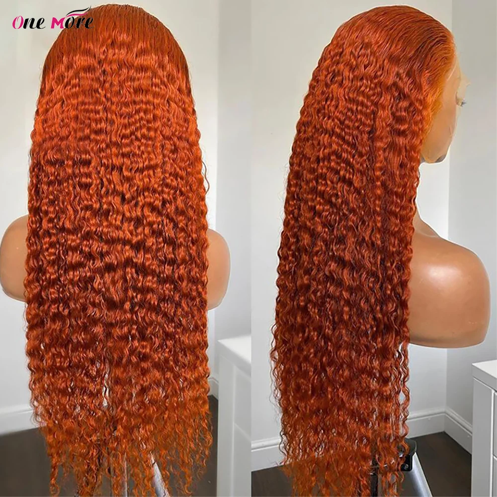 180 Dichtheid Glueless Ginger Kant Voorzijde Pruik Kinky Krullend Menselijk Haar Pruik 13x4 Kant Voorkant Menselijk Haar Pruiken Voor Vrouwen Gember Krullende Pruik