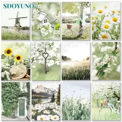 SDOYUNO Oil Picture Painting By Numbers For Adults Landscape On Canvas Frameless Acrylic Paint By Numbers Diy Kit Home Decor