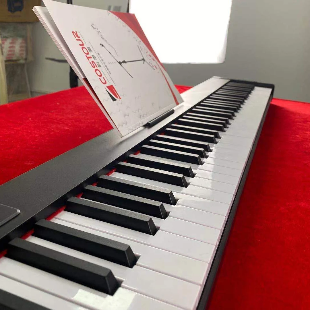 بيانو إلكتروني عالي الجودة 88 مفتاحًا MIDI بطارية قابلة للشحن بيانو مستقيم للمبتدئين