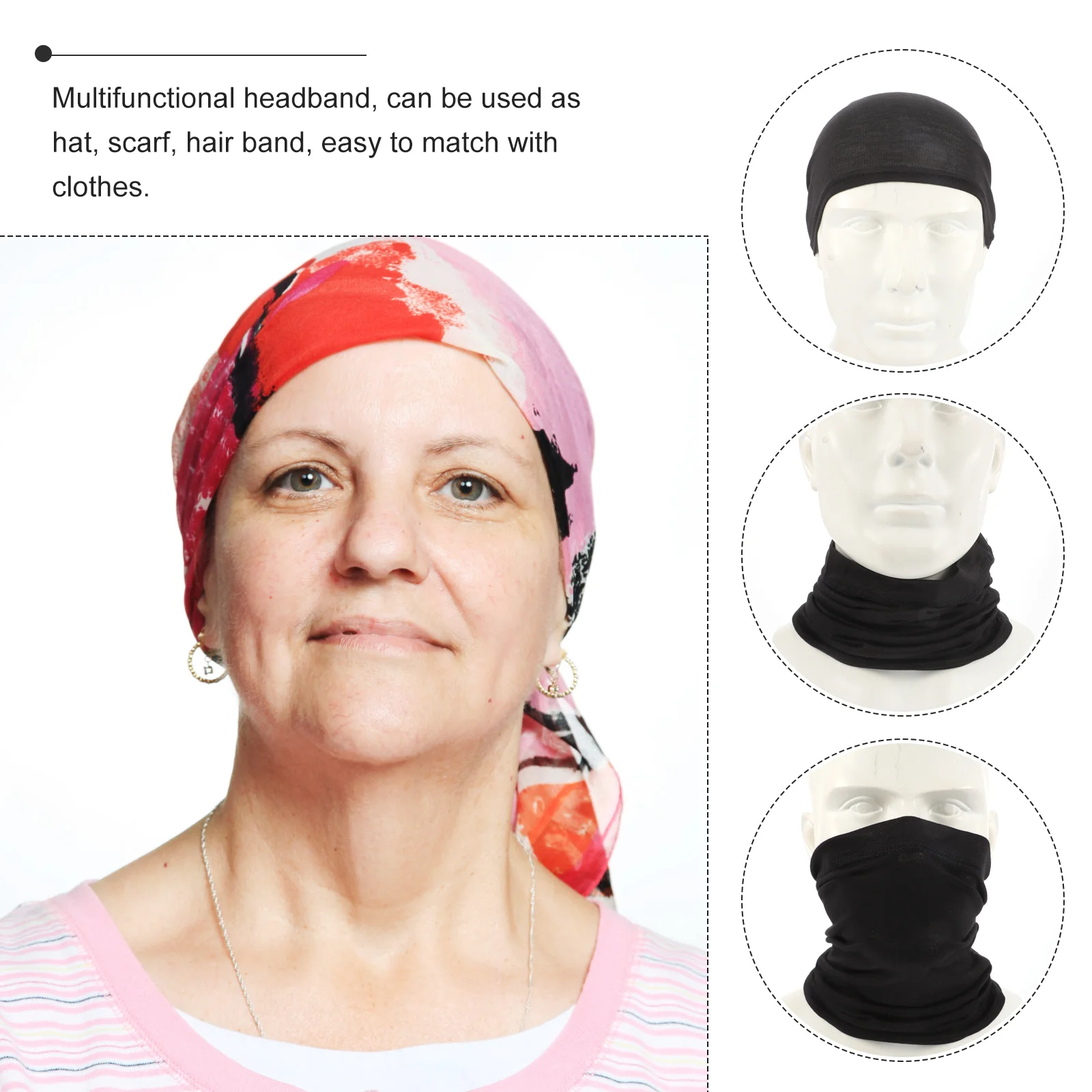 Turban élastique en coton unisexe, 4 pièces, bandeau dreadlock, accessoires pour envelopper le sauna