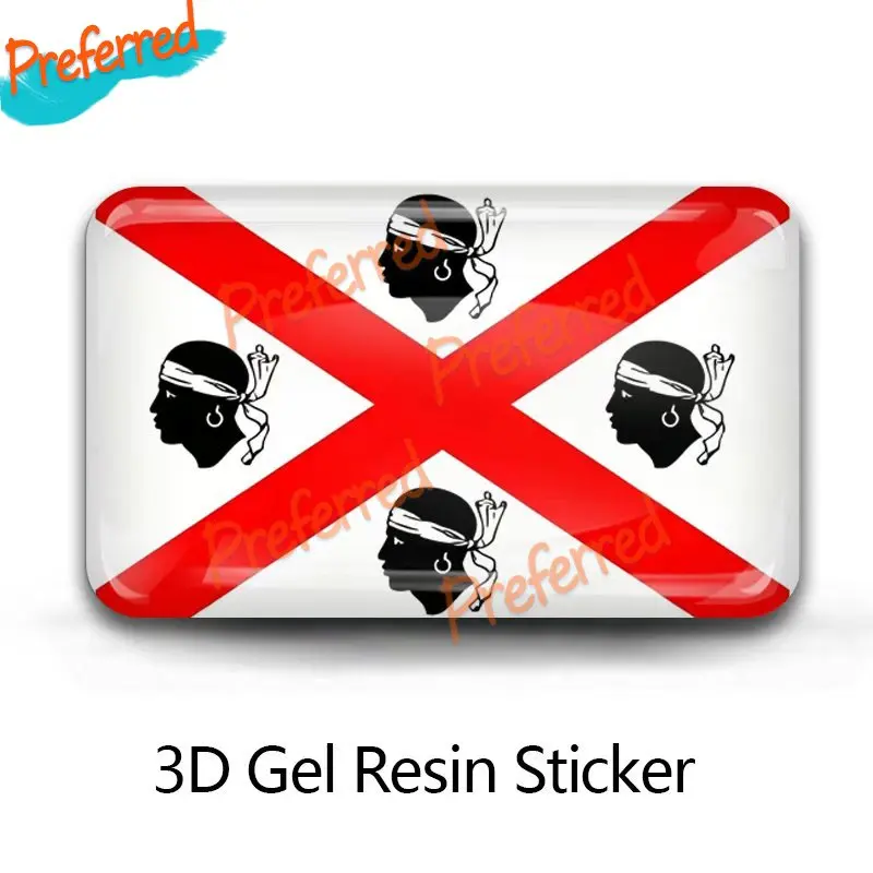 Premium Sardinia Italy Flag 3D Raised Gel Sticker, Durable Epoxy Resin Decal for Cars Bikes Phones 39mm