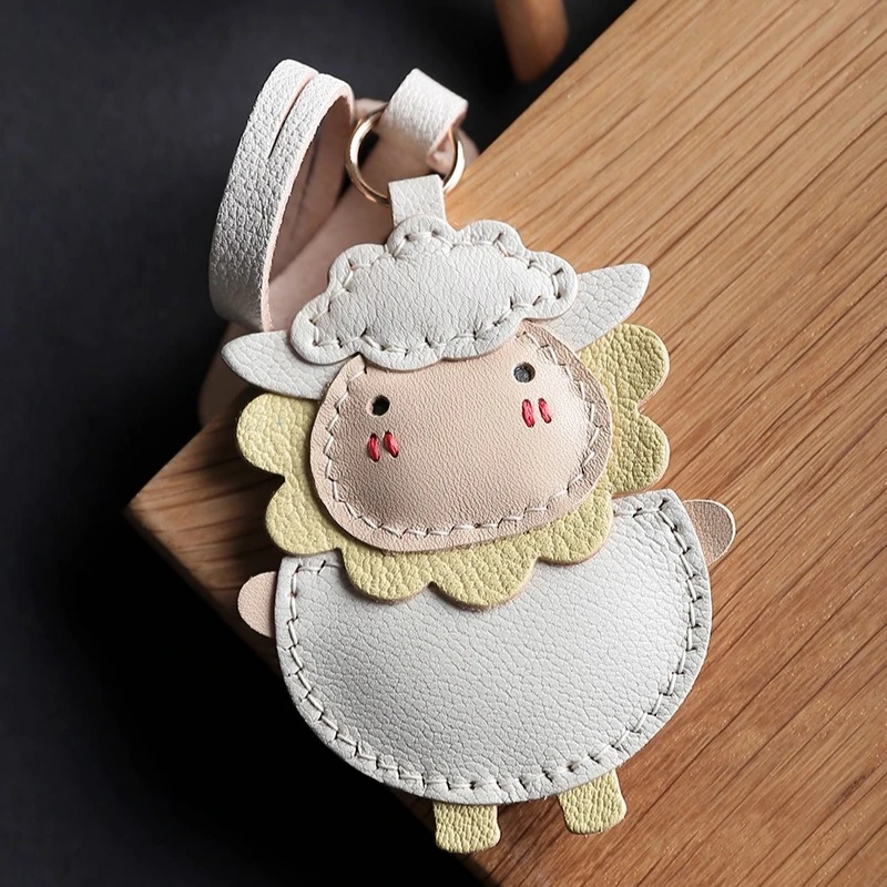 

Подвеска в виде овцы, брелок из натуральной кожи ручной работы, сумка-подвеска из французской овчины, сумка-подвеска для телефона.