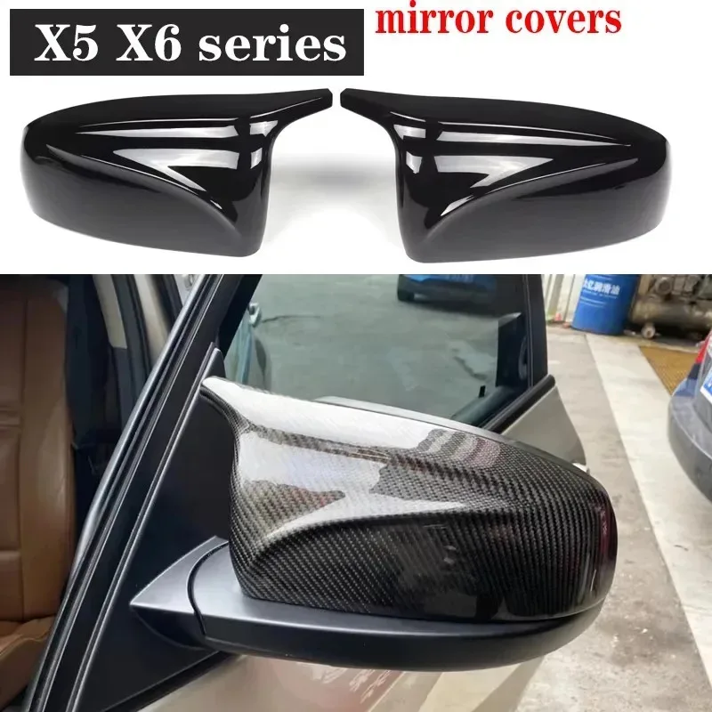 

For BMW X5 X6 E70 E71 2007-2013 Upgrade Shells Rearview Cap High quality Real Carbon fiber rear view mirror case cover Body Kit