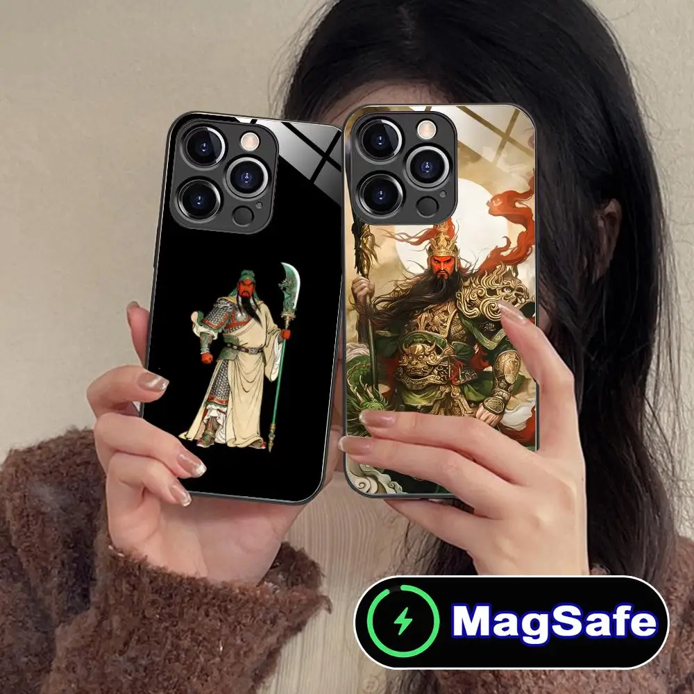 

God War Guanyu Mobile Phone Case for iPhone 17 16 15 14 13 12 11 Air Pro Max Plus Mini MagSafe Glass Colorful Cover Cover Pretty