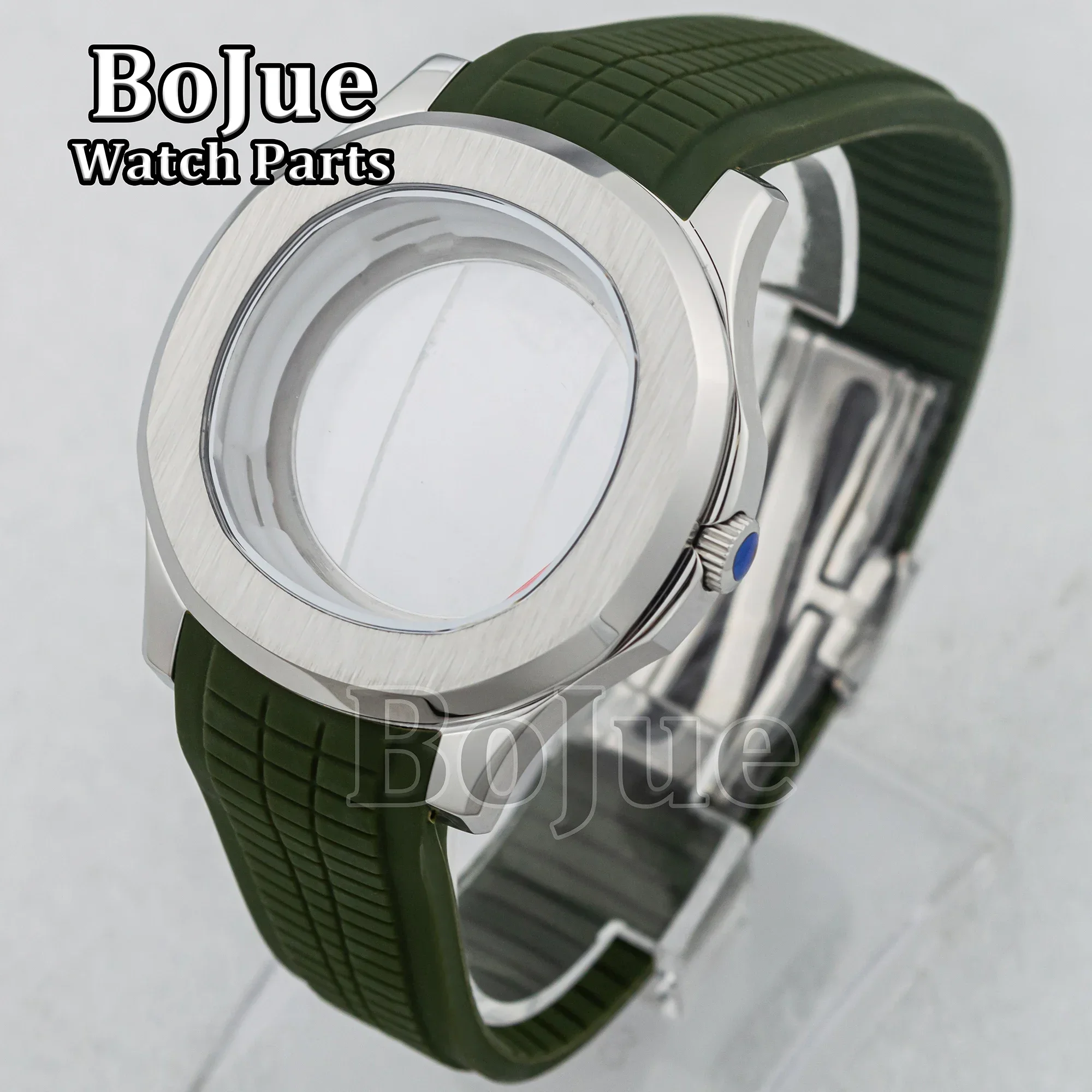 

42mm Stainless Steel NH35 Watch Case Sapphire Rubber Strap 10ATM Waterproof fit MOD Parts AQUANAUT Nautilus NH35 NH36 movement
