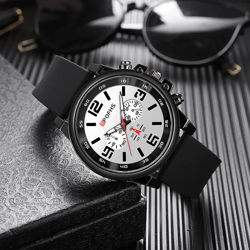 Nieuwe Casual Siliconen Band Heren Sporthorloge Quartz Elegant Heren Polshorloge Relogio Masculino Reloj Hombre Montre Homme