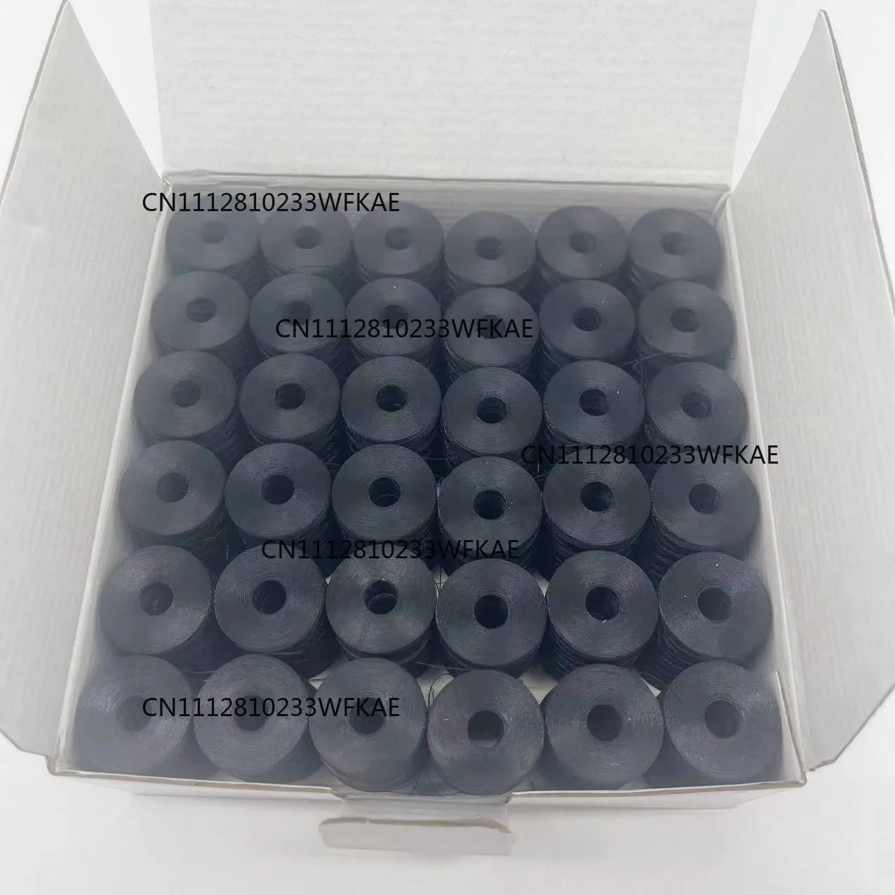 White Color black color Sideless paper side Type L 75D/2 144PCS/BOX for  Embroidery Machine Pre-wound Bobbin Thread