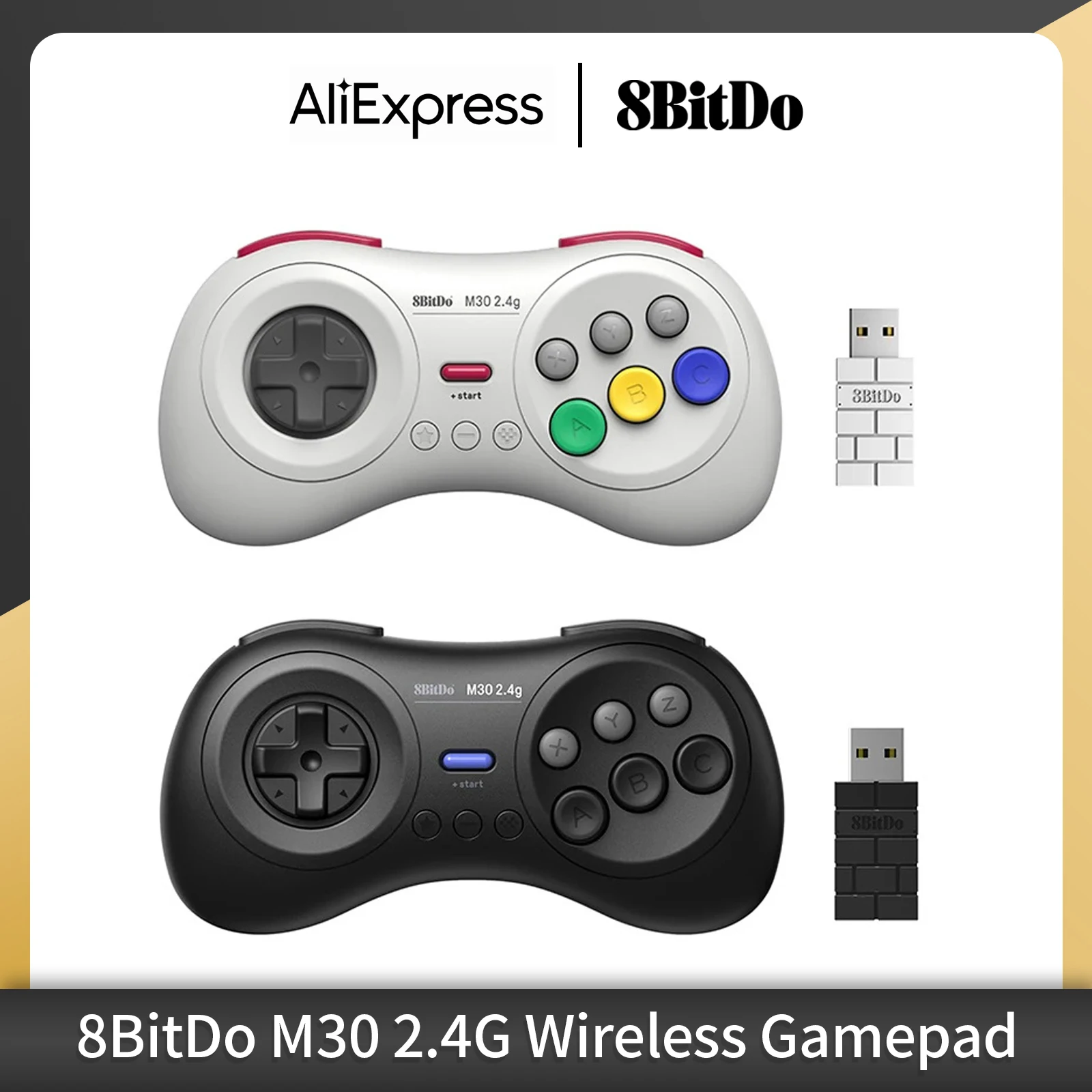 8BitDo M30 2.4G bezprzewodowy pad do gier kontroler do gier Joystick dla Sega Genesis Mini i Mega Drive Mini akcesoria do gier