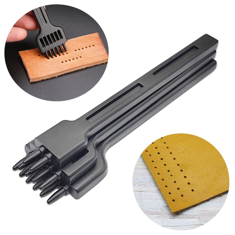 1 pz 4/5/6mm in pelle nera foro tondo strumento di perforazione di fila fai da te rotondo punzone cucito intaglio lavoro sella Set muslimc.