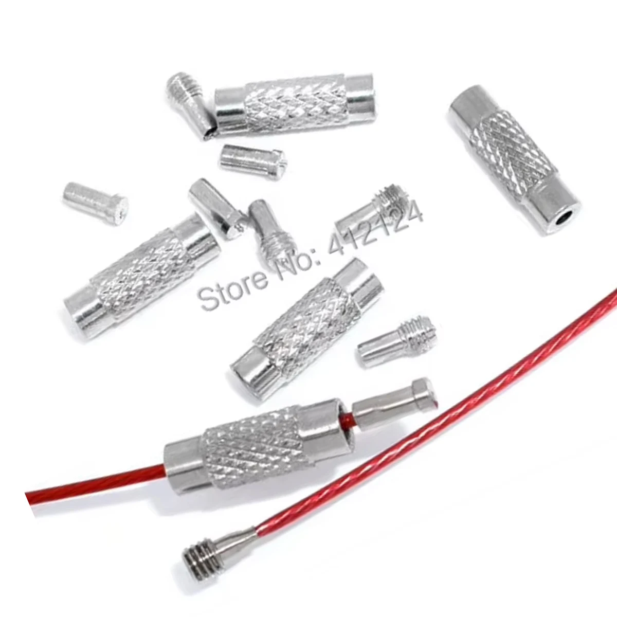 150 Sets Screw End Tip Caps Fit 1mm Bubble Gum Chokers Necklaces Copper Silver Tone 13mm