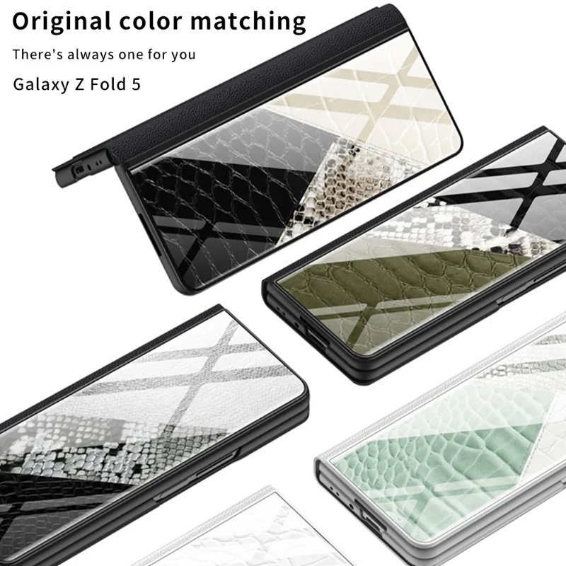 Luxury Mirror Glass Phone Case for Samsung Galaxy Z Fold5 Case All-inclusive Shockproof Shell for Samsung Z Fold 5 Case