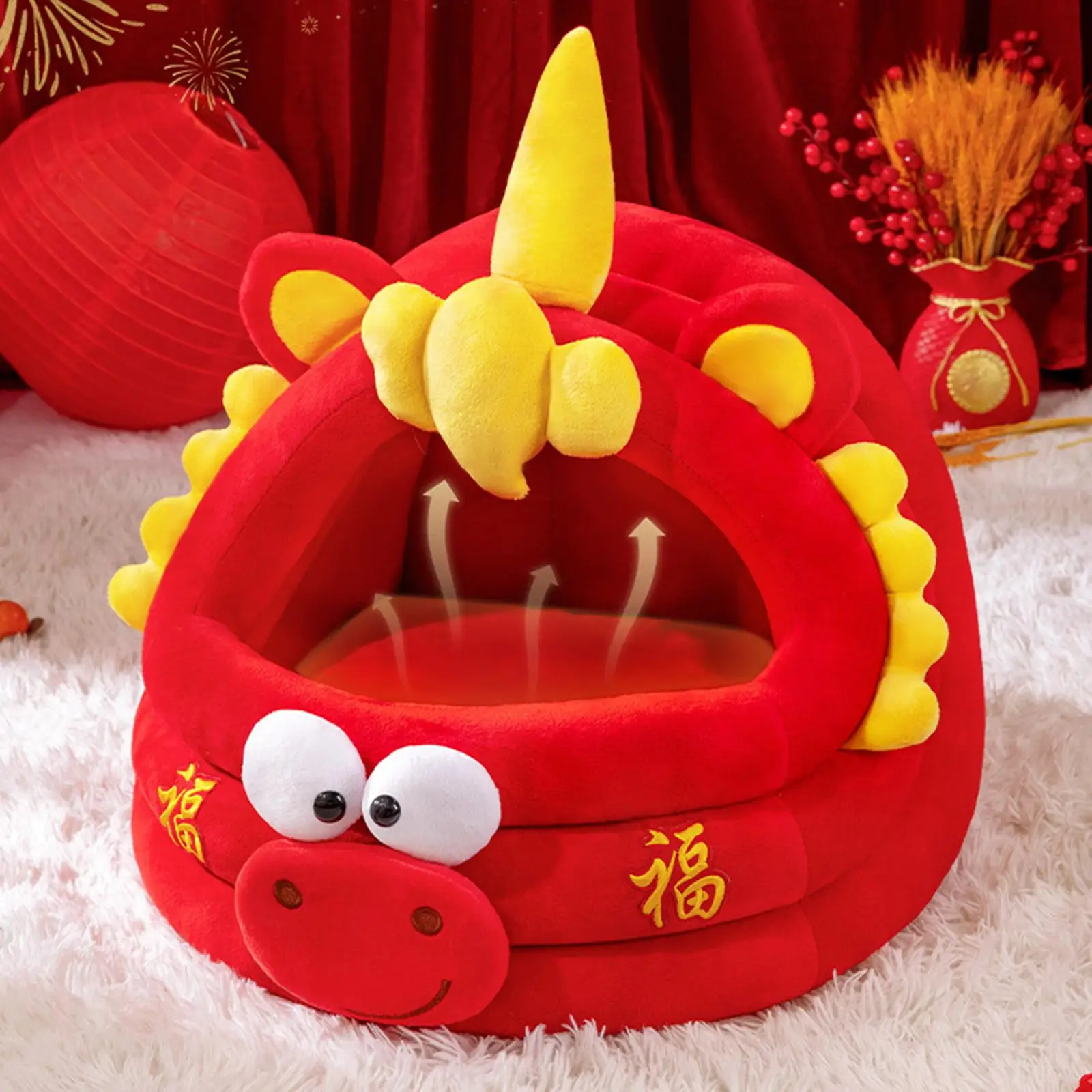 

Cat House Cave Bed Thickened Arctic Velvet Shelter Warm Cat Nest for Small Medium Pets Bedroom Holiday Decor