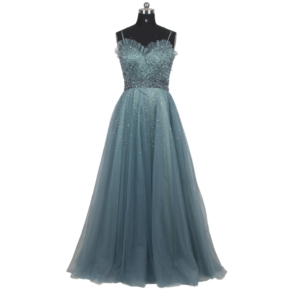 

It's Yiiya Evening Dress Sleeveless Lace Up Strapless Floor Length Green Tulle A-Line Plus size Woman Formal Party Gown C1499