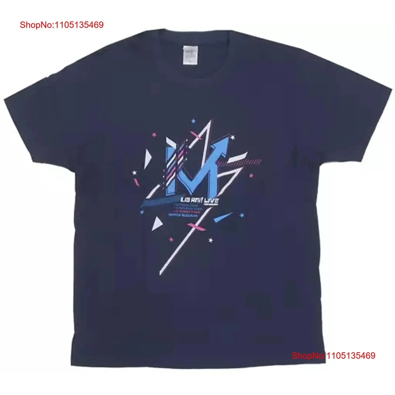 

T Shirt Male Idol Miyano Mamoru Official Collaboration Navy M Size Lisanime Live vintage Washed homme Top For Everyday Wear