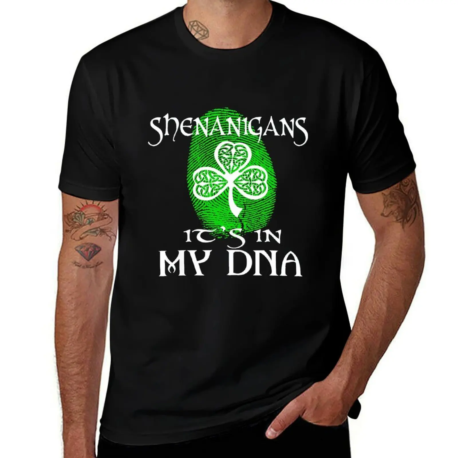 Shenanigans It's In My DNA Shamrock Celtic Gaelic Gift T-Shirt Plus Size Gym Sports T-Shirt