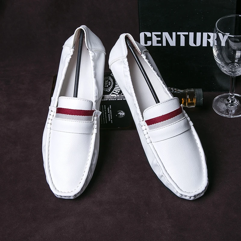 

Мужские лоферы, роскошная повседневная кожаная обувь, легкие мужские мокасины, туфли ручной работы без шнуровки на плоской подошве для вождения