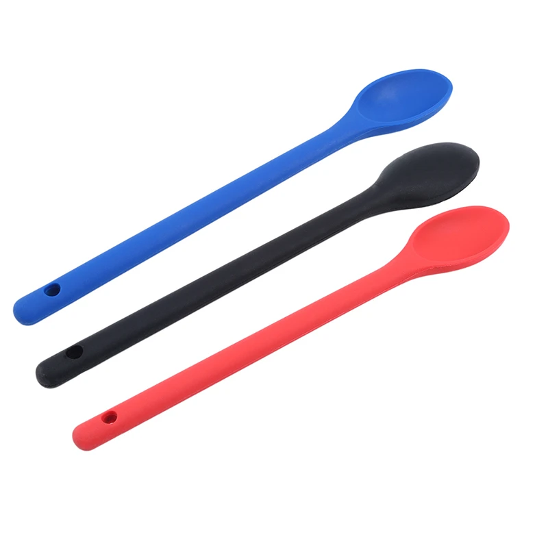 1PC Cake Putty Spatula Mixing Spoon Kitchen Silicone Spoon Long-handled Cooking Utensils Tableware Kitchen Soup Spoons