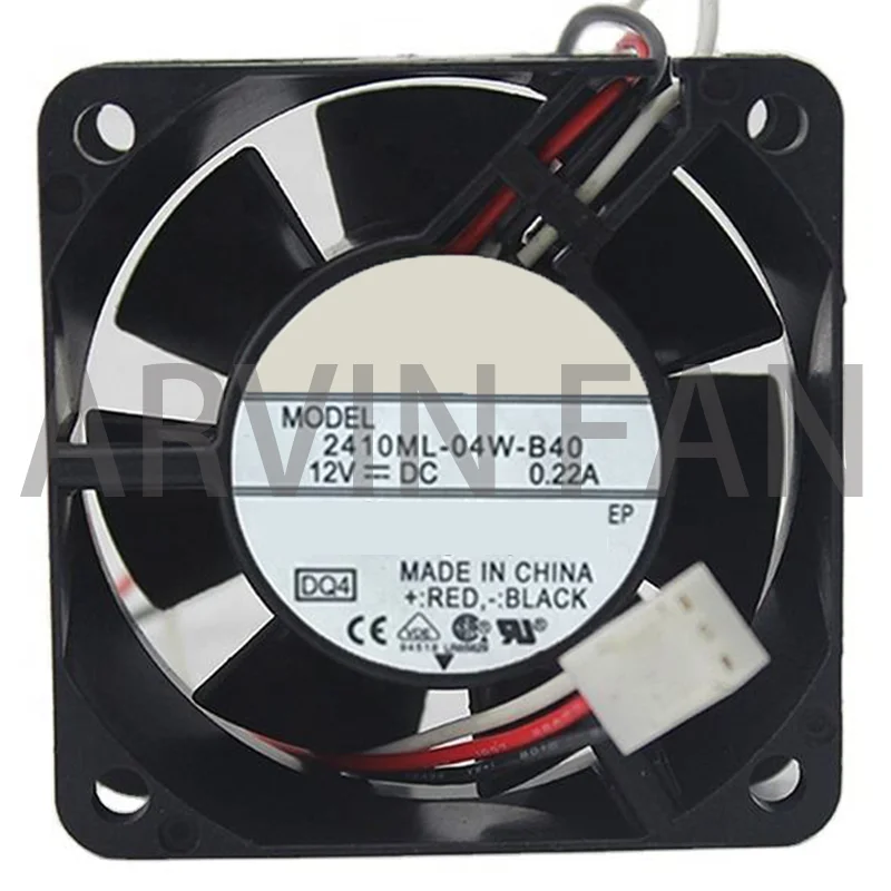 

Original 2410ML-04W-B40 2-wire 6025 6CM 12V 0.22A Two-wire Double Ball Bearing Fan