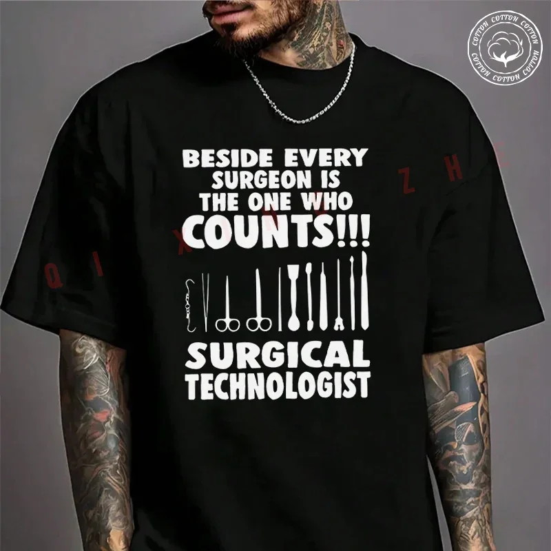 

Surgical Technologist Graphic Motorcycle T-Shirt For Riders Men's Cotton Fashion Casual High Quality Round Neck Tshirt Tee