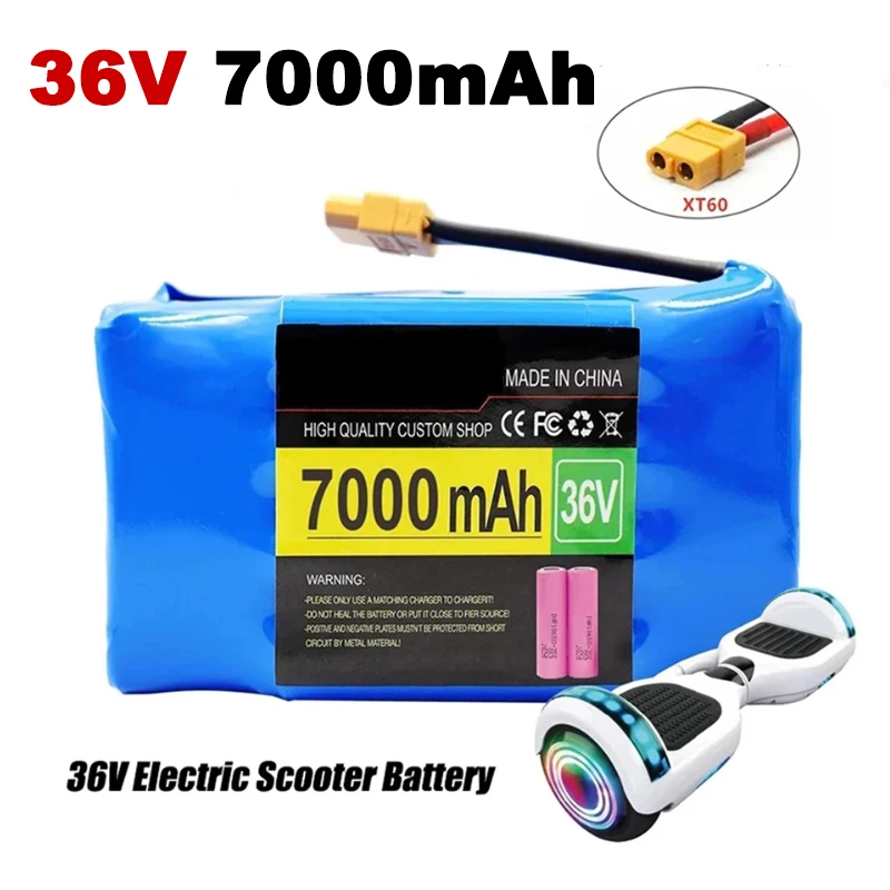 

New Electric Scooter Battery Original 36V 7000mAh 10s2P Self Balancing HoverBoard Unicycle Lithium Ion Rechargeable Battery