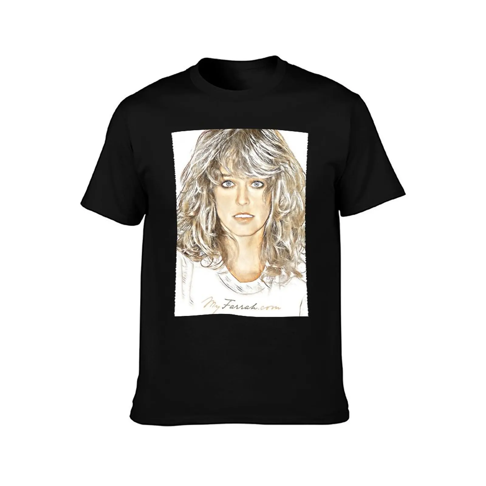 MyFarrah.com T-Shirt, Summer Casual Cotton Tee, Oversized Streetwear Tops, Vintage Graphic Print, Loose Fit Short Sleeve