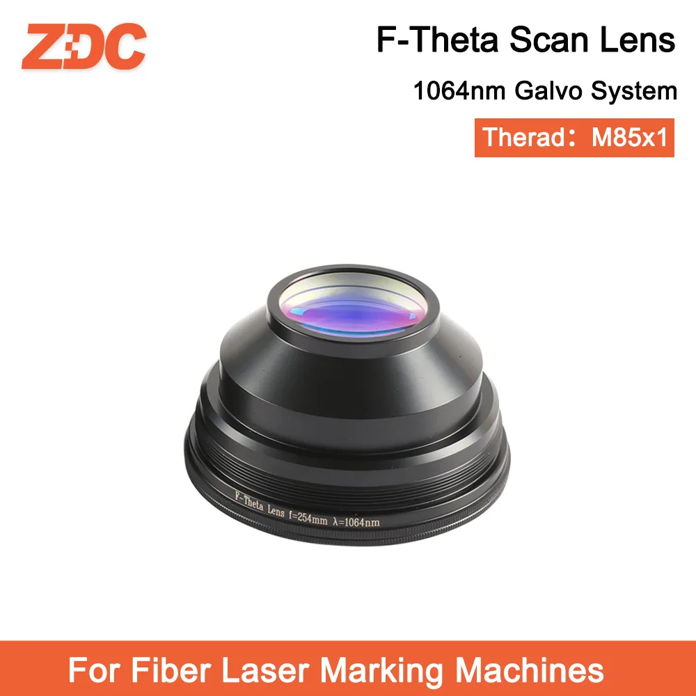 ZDC F-theta Scan Lens Field Lens 1064nm Scan 50x50-300x300mm FL.63-420mm Thread M85X1 for Fiber Laser Marking Machine Parts