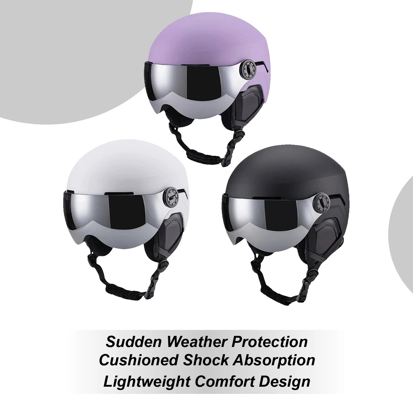 

Snow Glasses Integrated Ski Helmet, Shockproof Warm Hat with Goggles for Men Women Youth, Downhill Resort Indoor Outdoor Sports