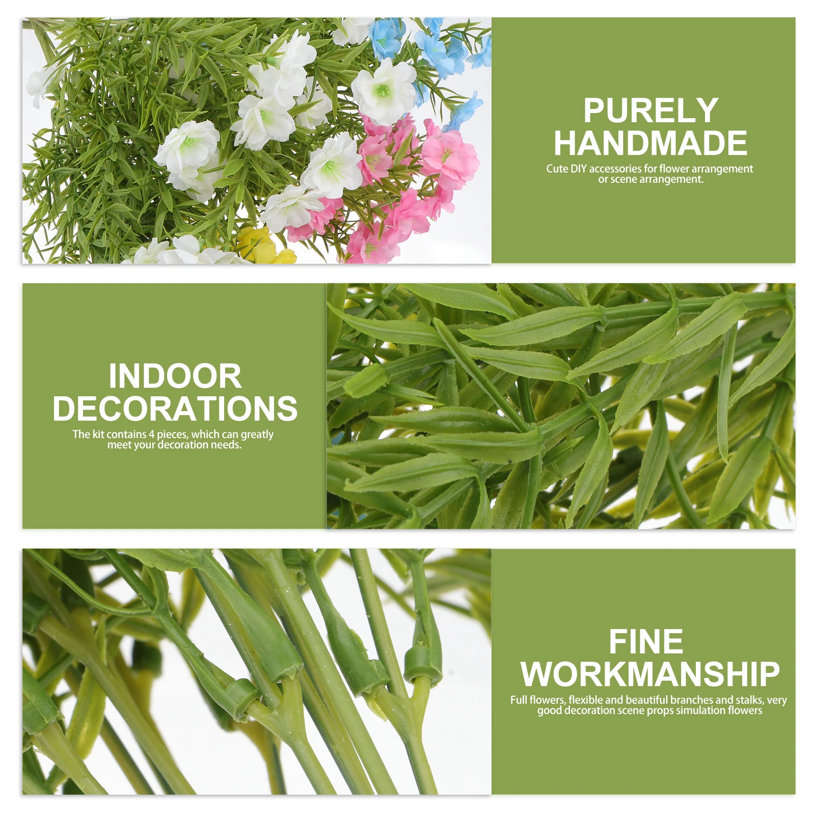 

4pcs Plastic Artificial Flower Decoration Wedding Decorative Flowers Scene Layout Adornment Indoor Flower Craft Diy Accessories
