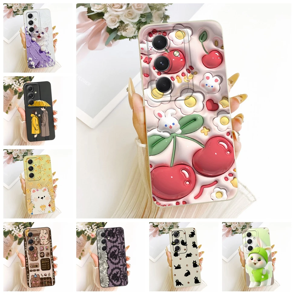 Phone Case For Samsung Galaxy A54 5G Cover Silicone Fashion Cute Cat Funny Pattern Casing For Samsung A54 5G SM-A5460 SM-A546M