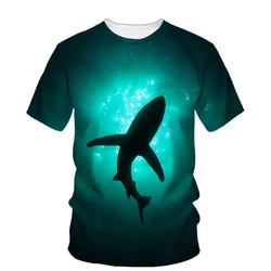 New Summer Shark Pattern 3d Hd Printed Men'S Creative T-Shirt Marine Animal Personality Short Sleeve O Collar Loose Clothing