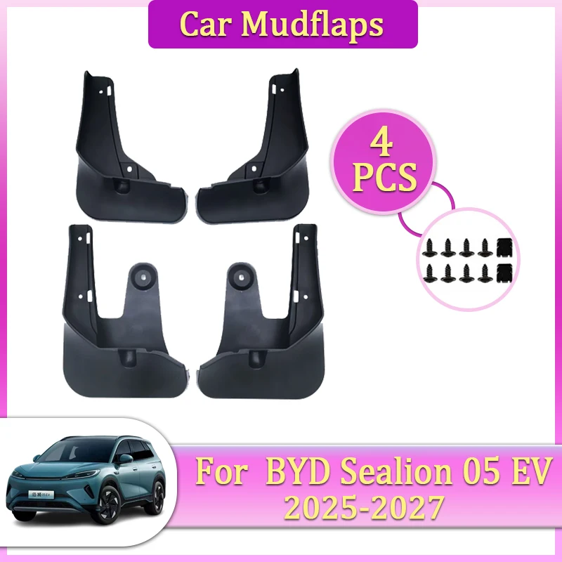 

Автомобильные брызговики, детали для BYD Sealion 05 EV 2025 ~ 2027, брызговики на передние и задние колеса, брызговики, расклешенная крышка, авто грязевые аксессуары