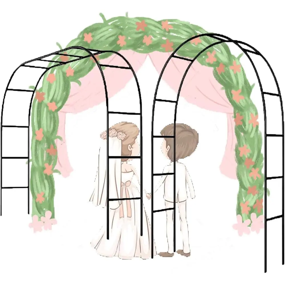 

Садовая арка, розовая решетка, свадебные украшения для беседки на открытом воздухе, прочная металлическая оправка для воздушных шаров (черная)