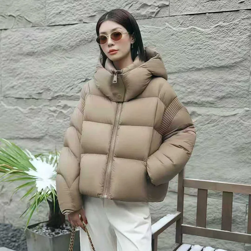 Damen-Daunenjacke aus 90 % weißer Enten, Wintermode, Pufferjacke mit Gürtel, schlankmachende, hochwertige, stilvolle, warme Oberbekleidung