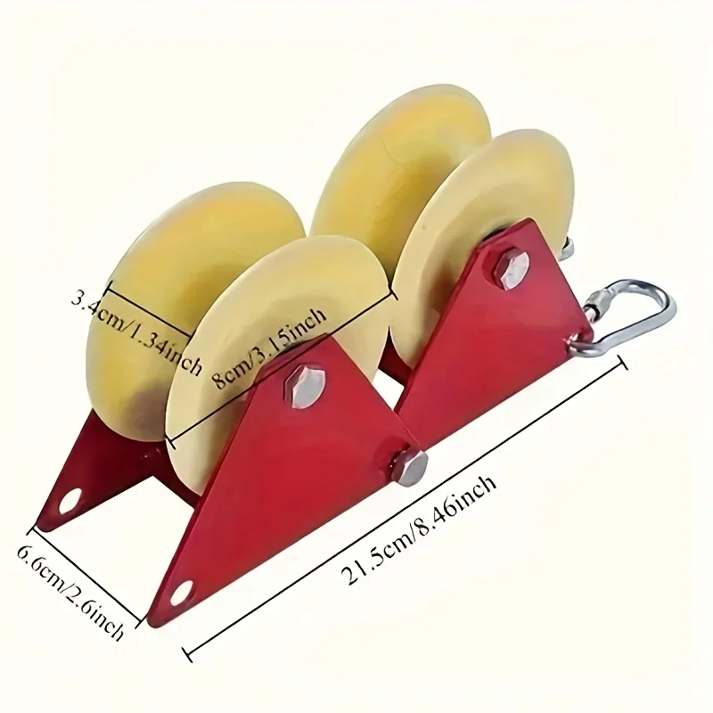 Durable Metal Folding Manual Pulley Labor Saving Design Heavy Duty Rope Pulley for Aerial Work Construction DIY Home Improvement