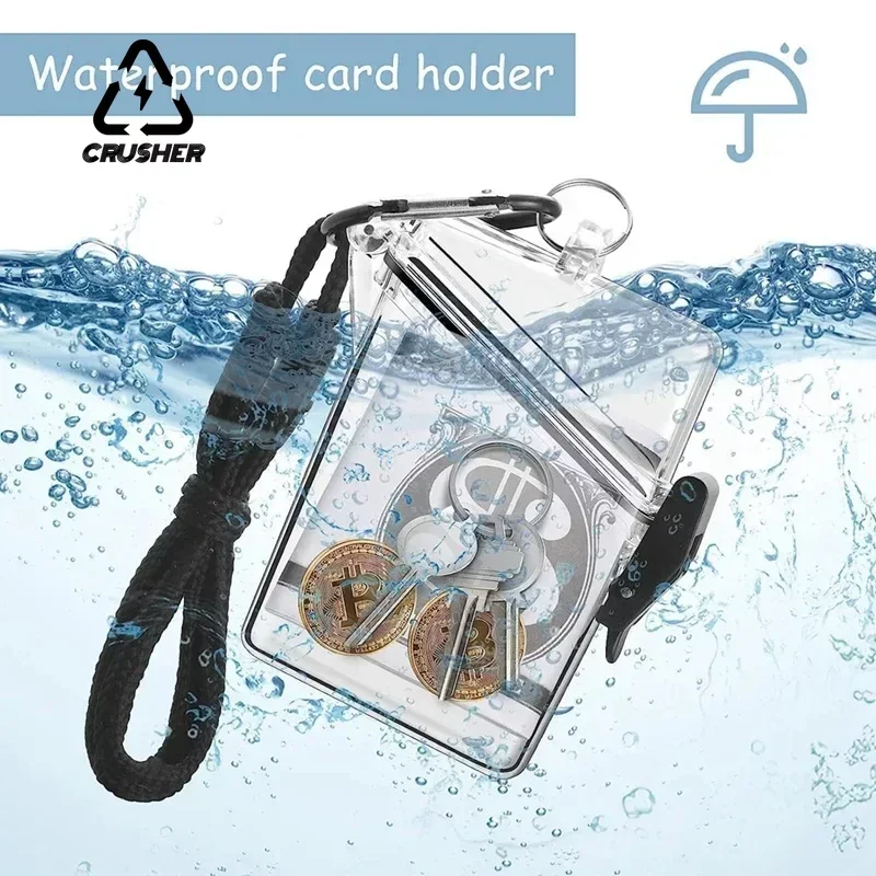 CRUSHER Transparent Cigarette Case Hanging Neck Style Waterproof Sealing Small Tobacco Box Portable Cardcase Smoking Accessories