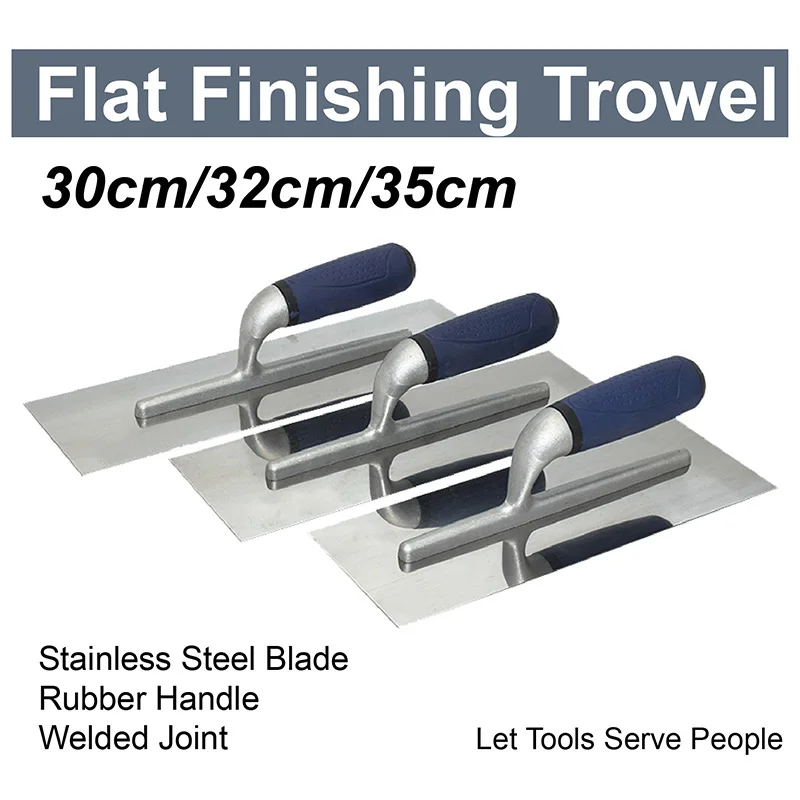 Professional Stainless Steel Trowel 30/32/35cm Concrete Plastering Finishing Sets Hand Tools With Comfortable Grip Handle