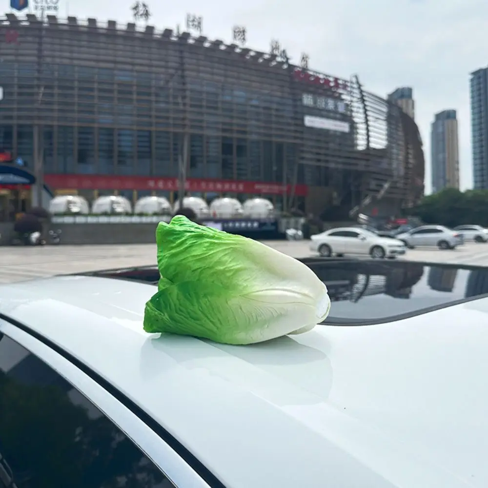 ديكور سيارة نباتي مقاوم للماء مقلد الخس فريد من نوعه للدراجات النارية ملحق ثلاثي الأبعاد من البلاستيك ديكور صندوق السيارة