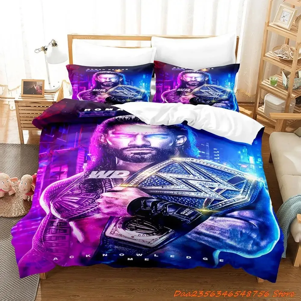 Wrestler Roman Reigns Bedding Set Single Twin Full Queen King Size Bed Set Adult Kid Bedroom Duvetcover Sets Cool Bed Sheet Set