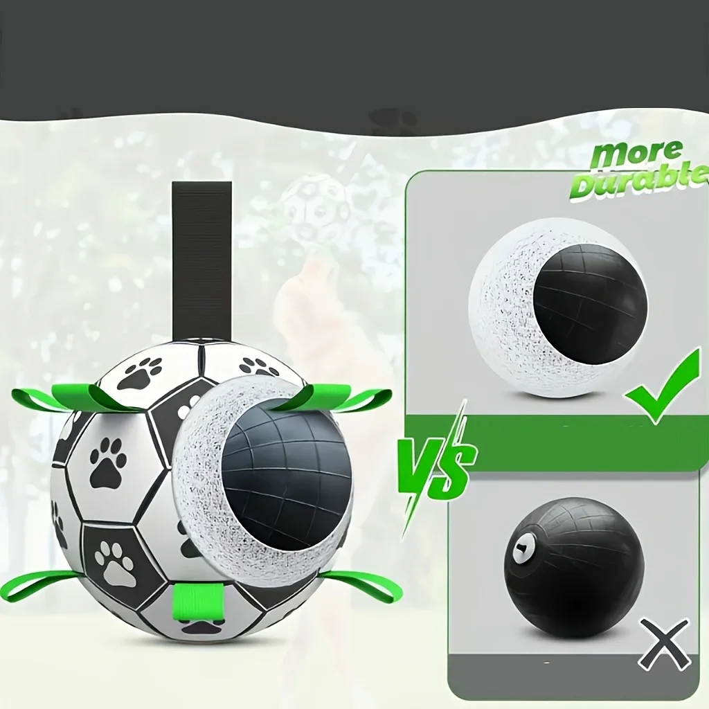 Interactive Dog Soccer Ball, Bite Resistant Pet Football for Small Dogs & Puppies, Squeaky Training Toy for Indoor Outdoor Play view 4